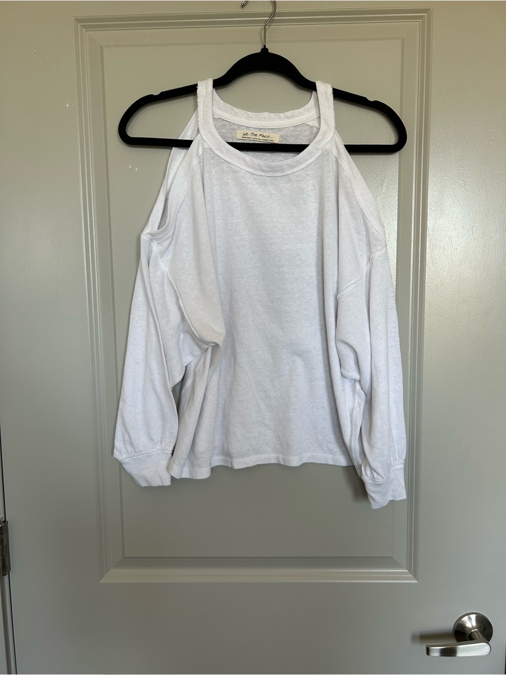 We The Free White Cold-Shoulder Long Sleeve Top